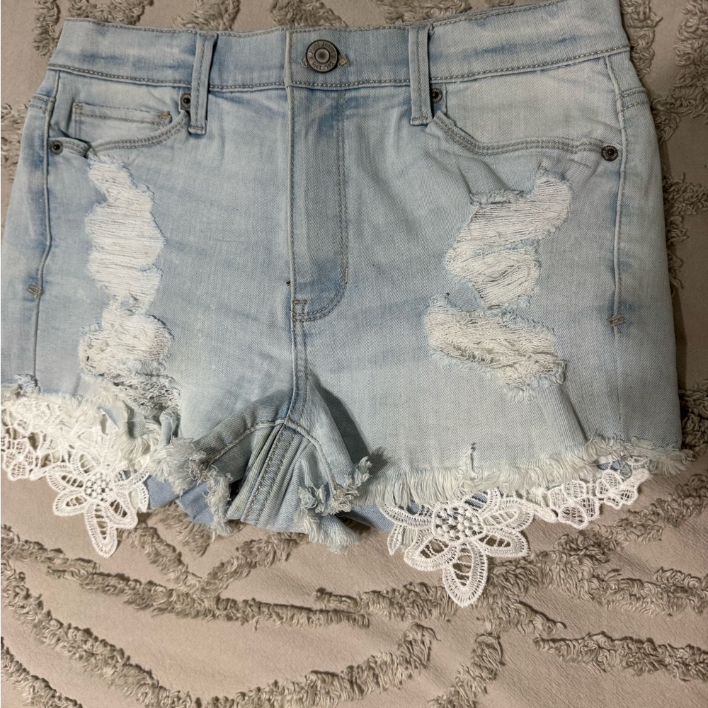 Mudd Blue Distressed Jean Shorts